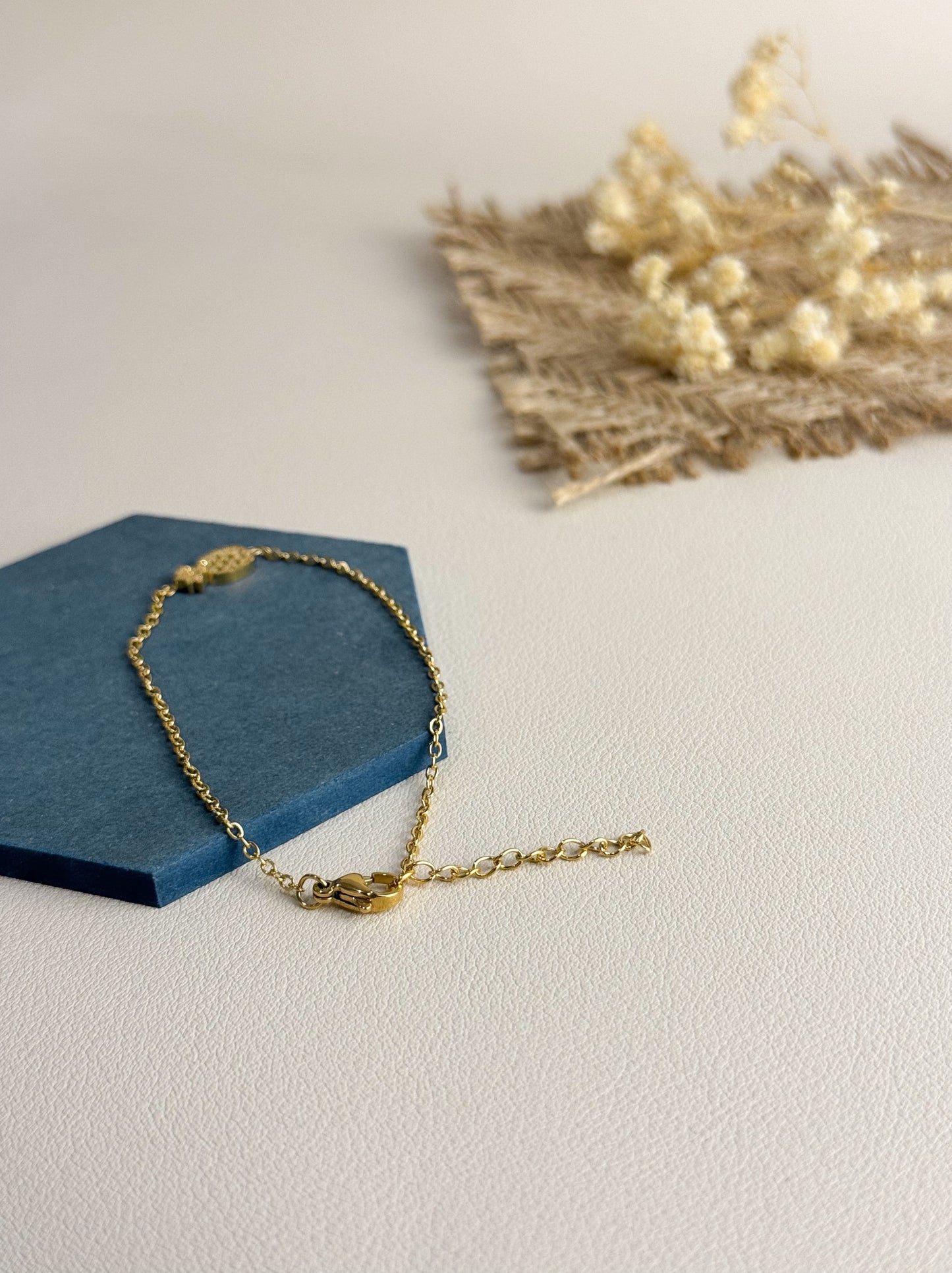 Bracelet Ananas Acier Doré