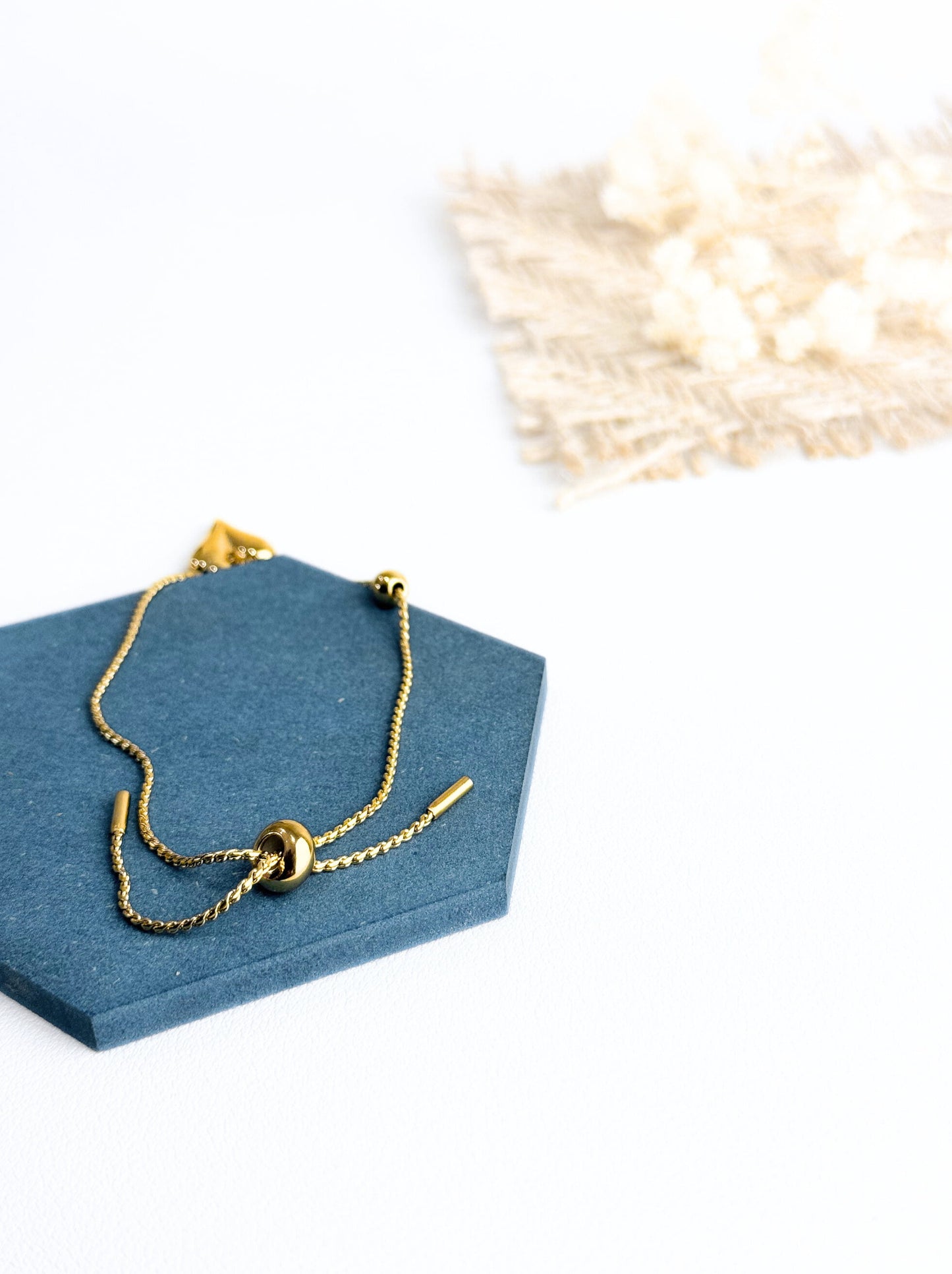 Heart gold steel bracelet