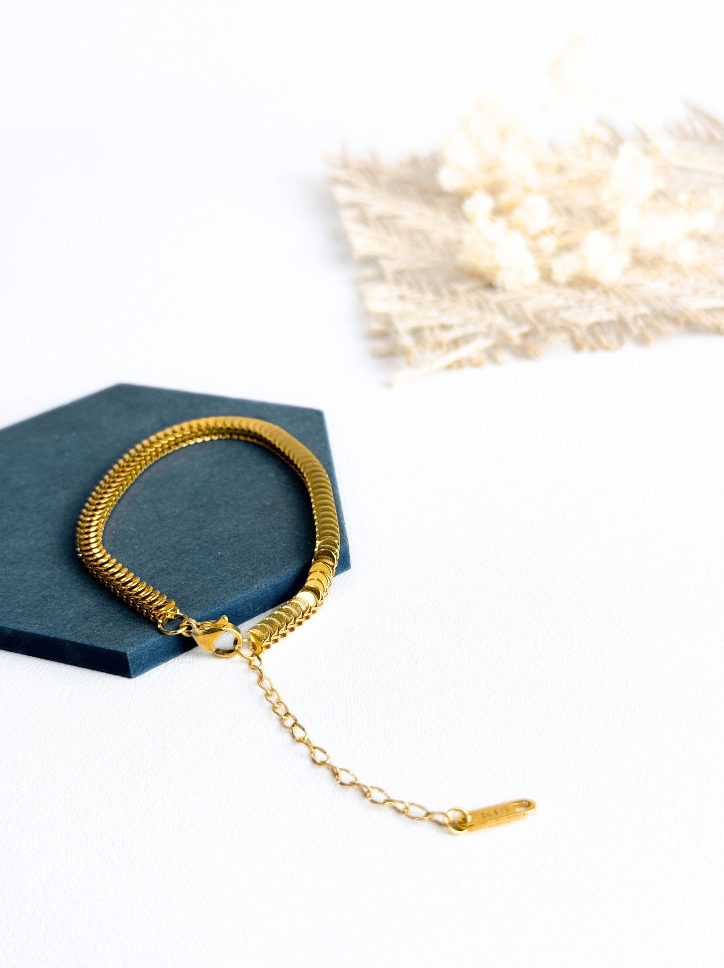 Snake gold steel bracelet