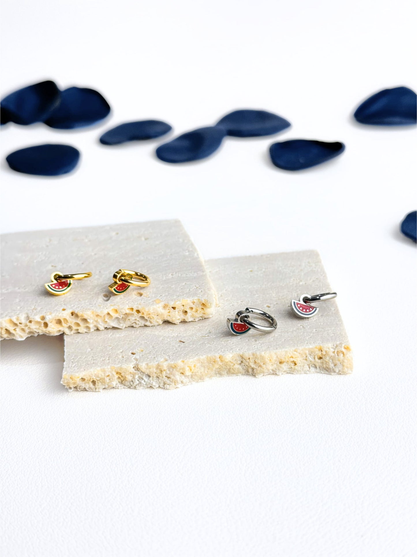 Watermelon silver steel hoops