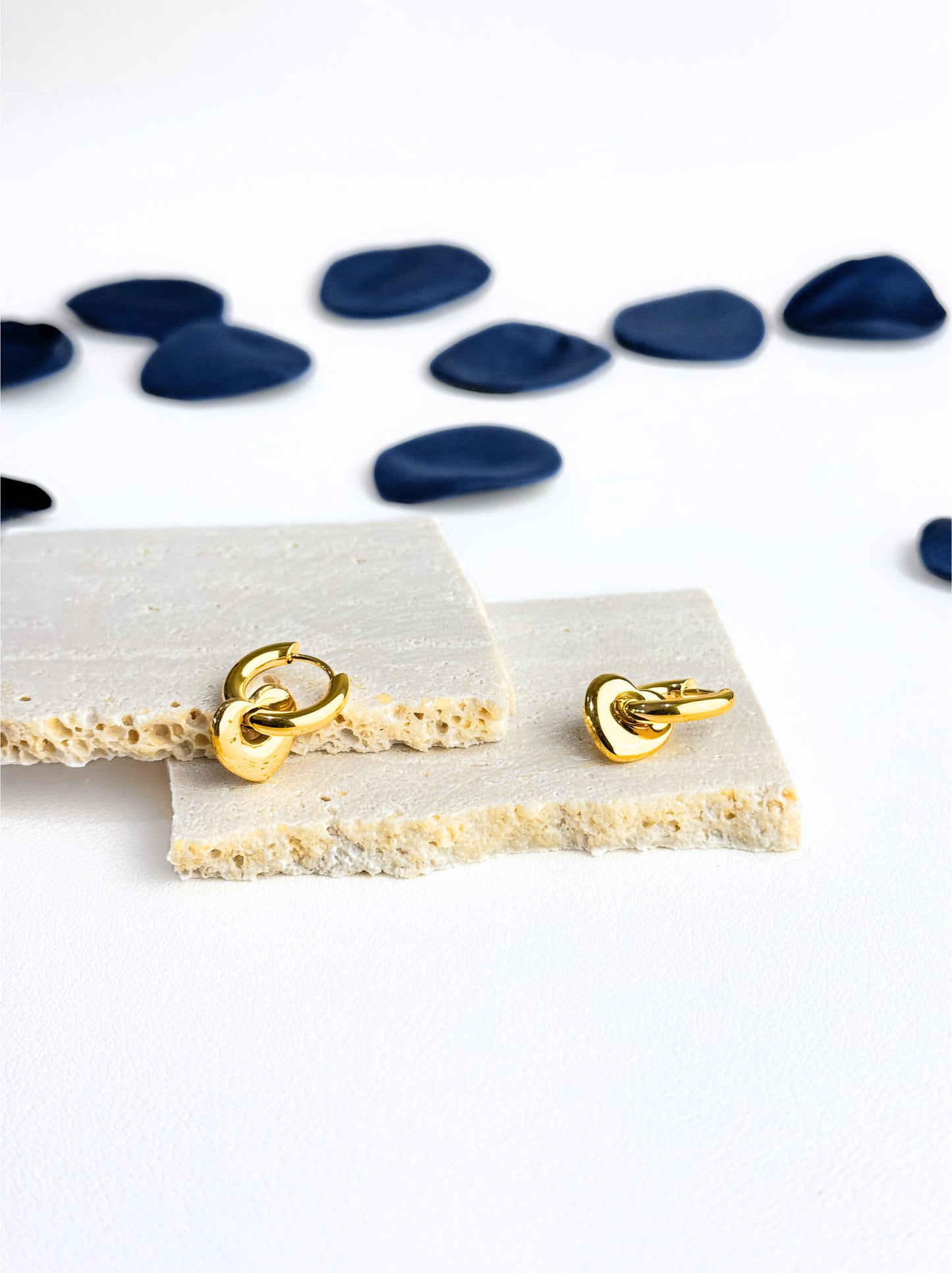 Créoles coeur en acier doré