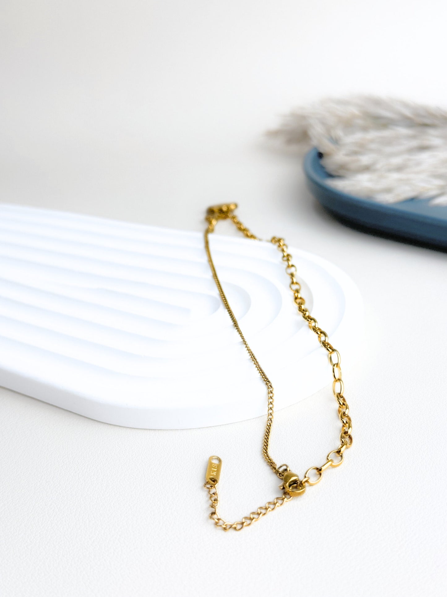 Collier acier doré coeur