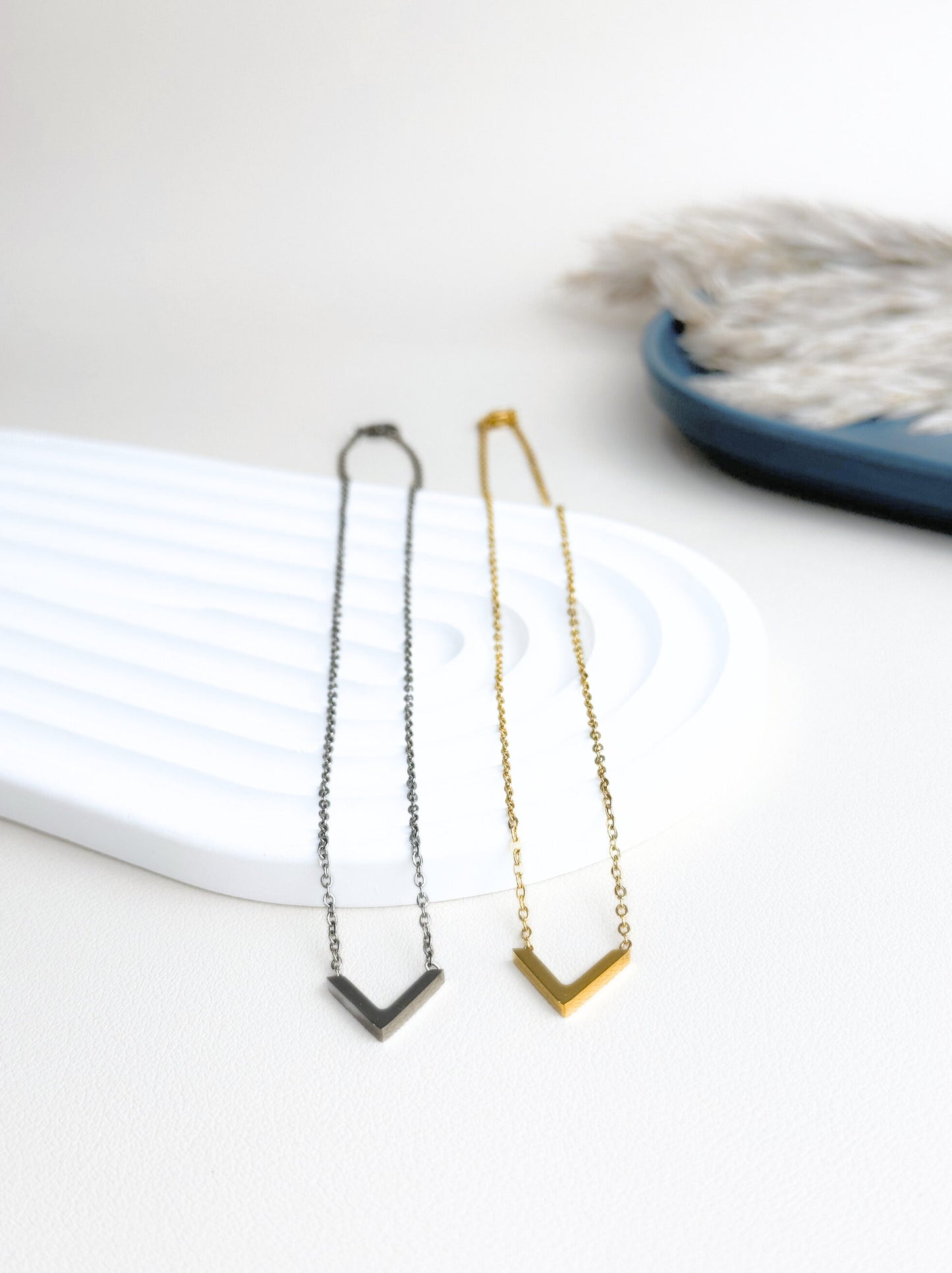 Golden steel necklace