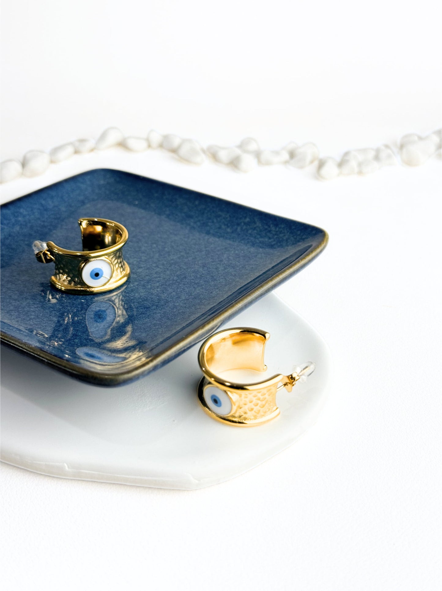 Golden steel eye rings