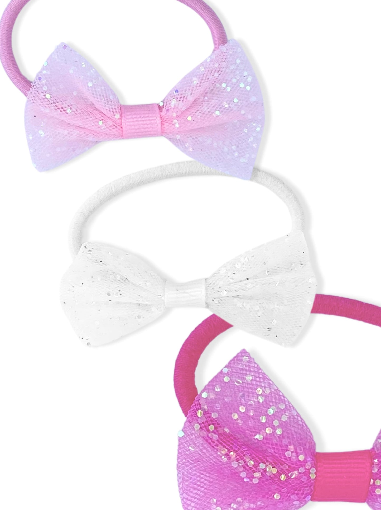 Set de elásticos coloridos de cabelo com laços brilhantes