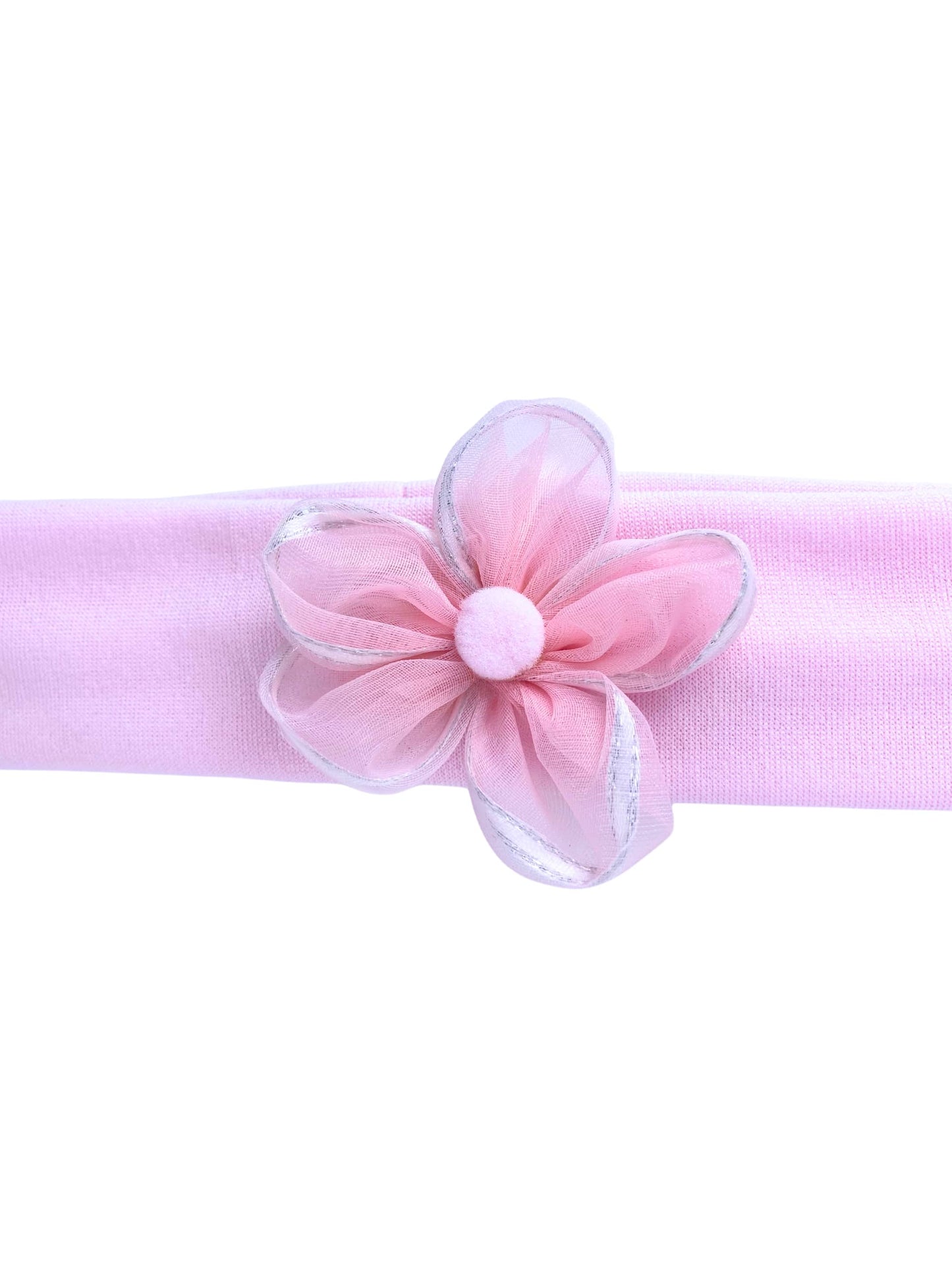 Pink hair ribbon with flower