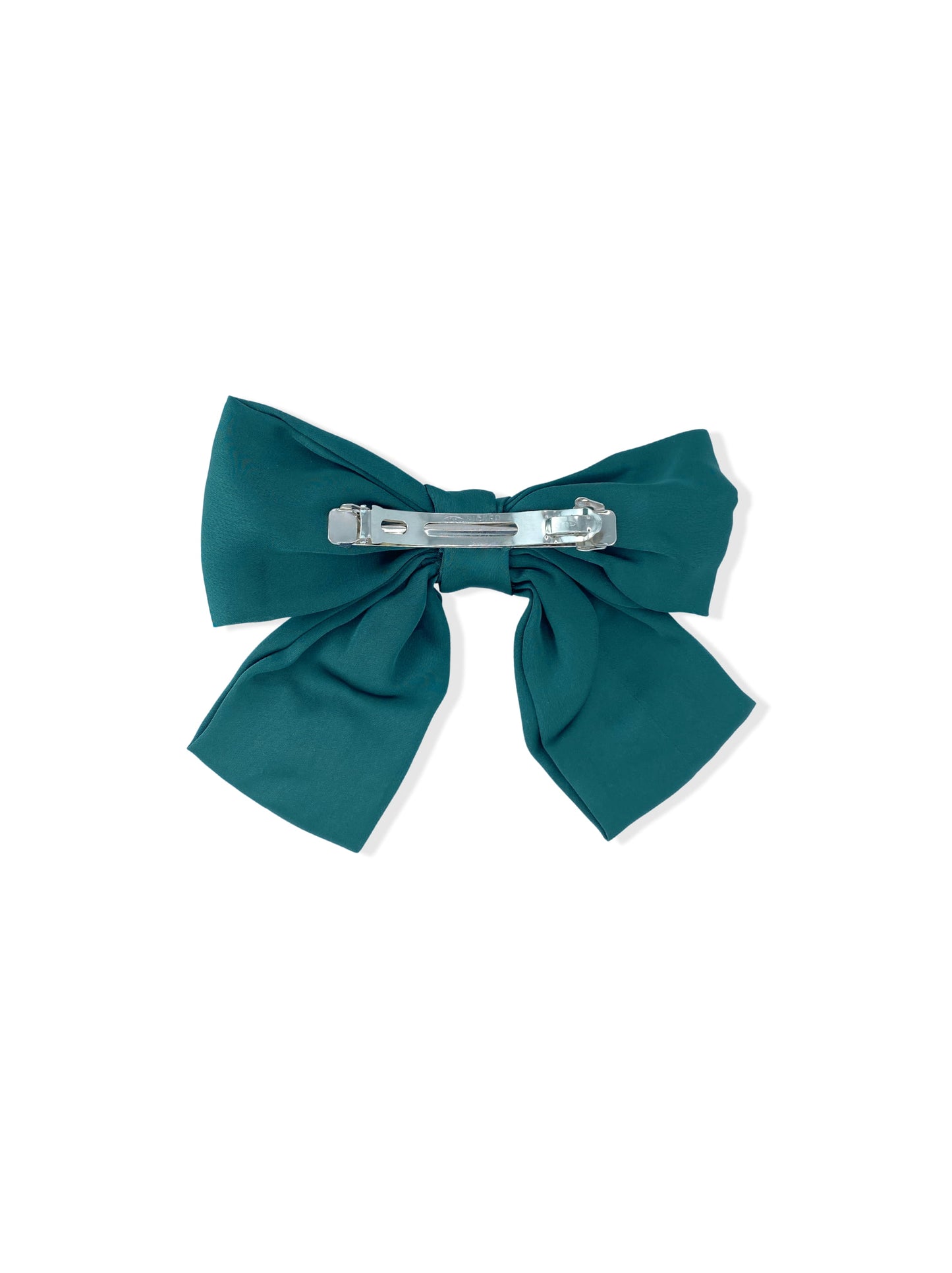 French hair clip with green bow