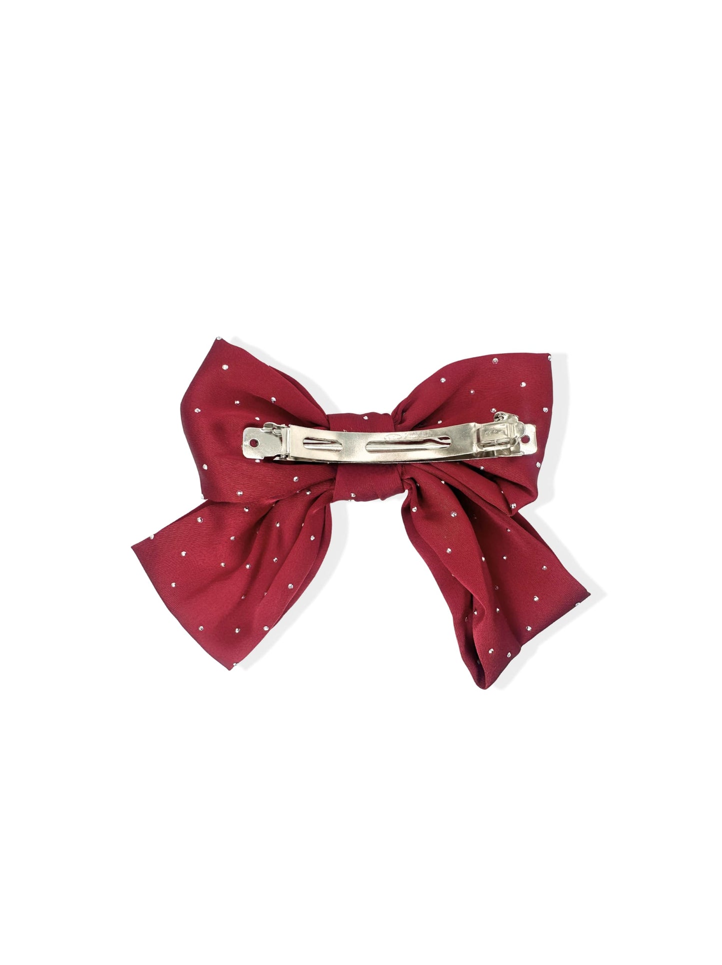French hair clip with red bow