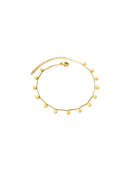 Gold Polka Dot Steel Foot Bracelet