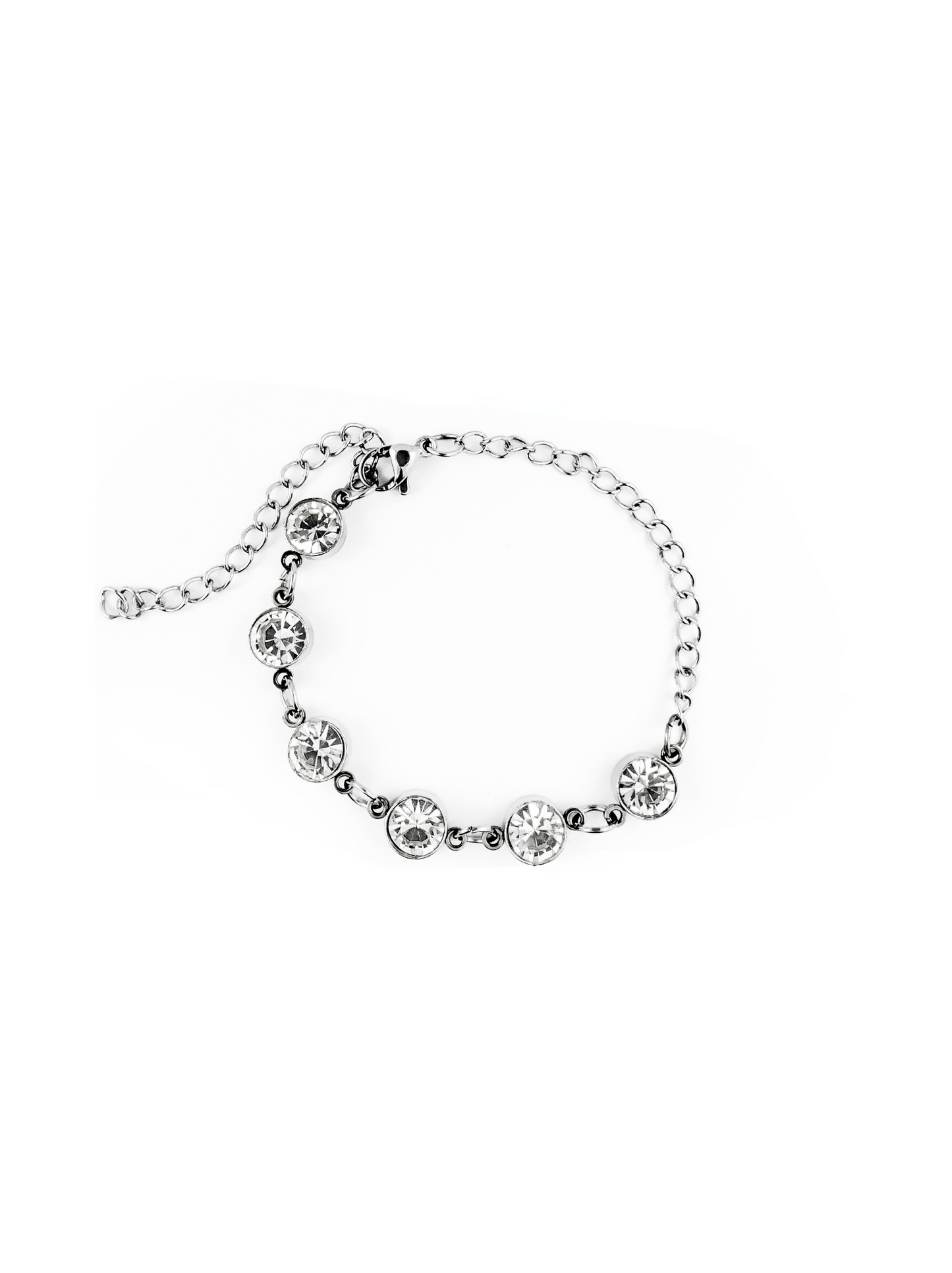 Zirconia silver steel bracelet