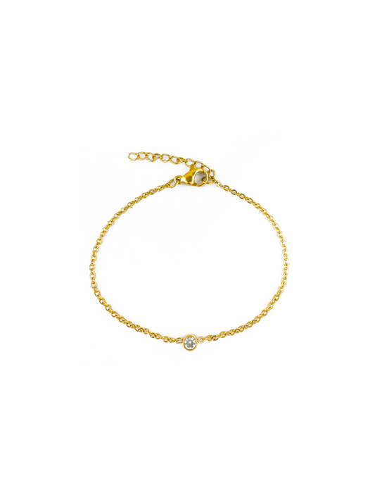 Crystal gold steel bracelet