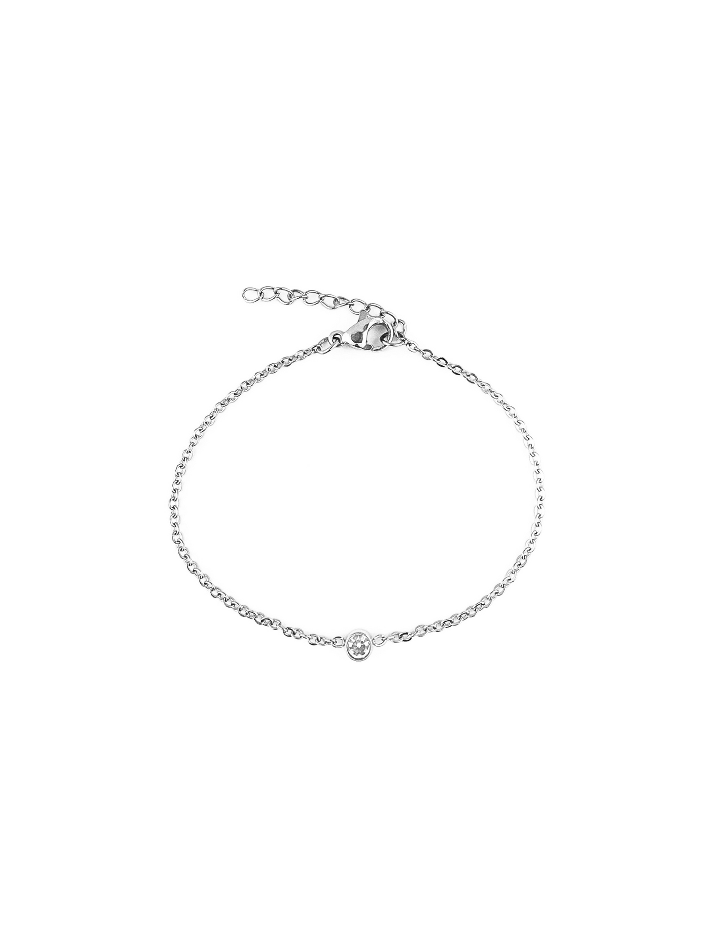 Crystal silver steel bracelet