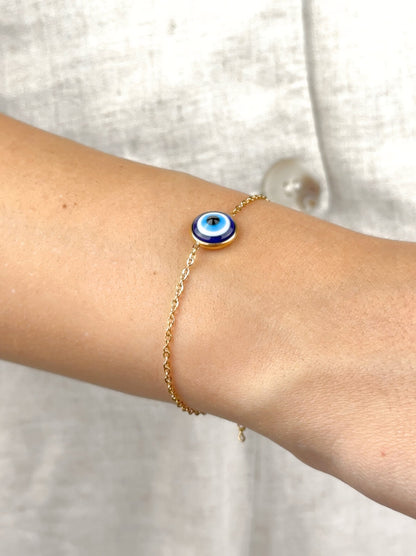 Eye gold steel bracelet