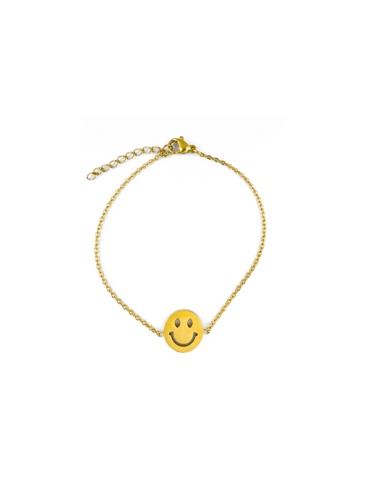 Pulseira de aço dourada smile