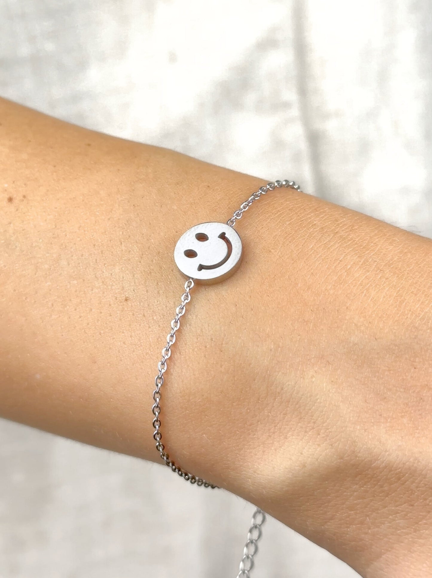 Smile silver steel bracelet