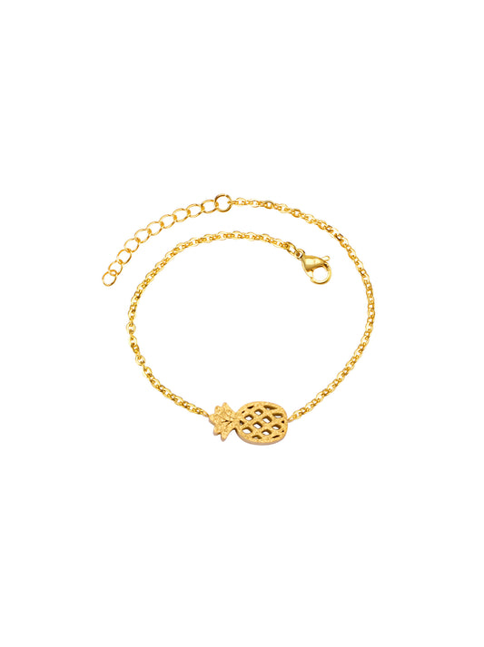 Bracelet Ananas Acier Doré