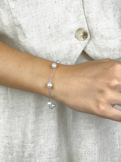 Pearl silver steel bracelet