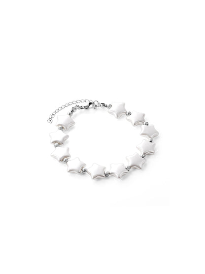 Star silver steel bracelet