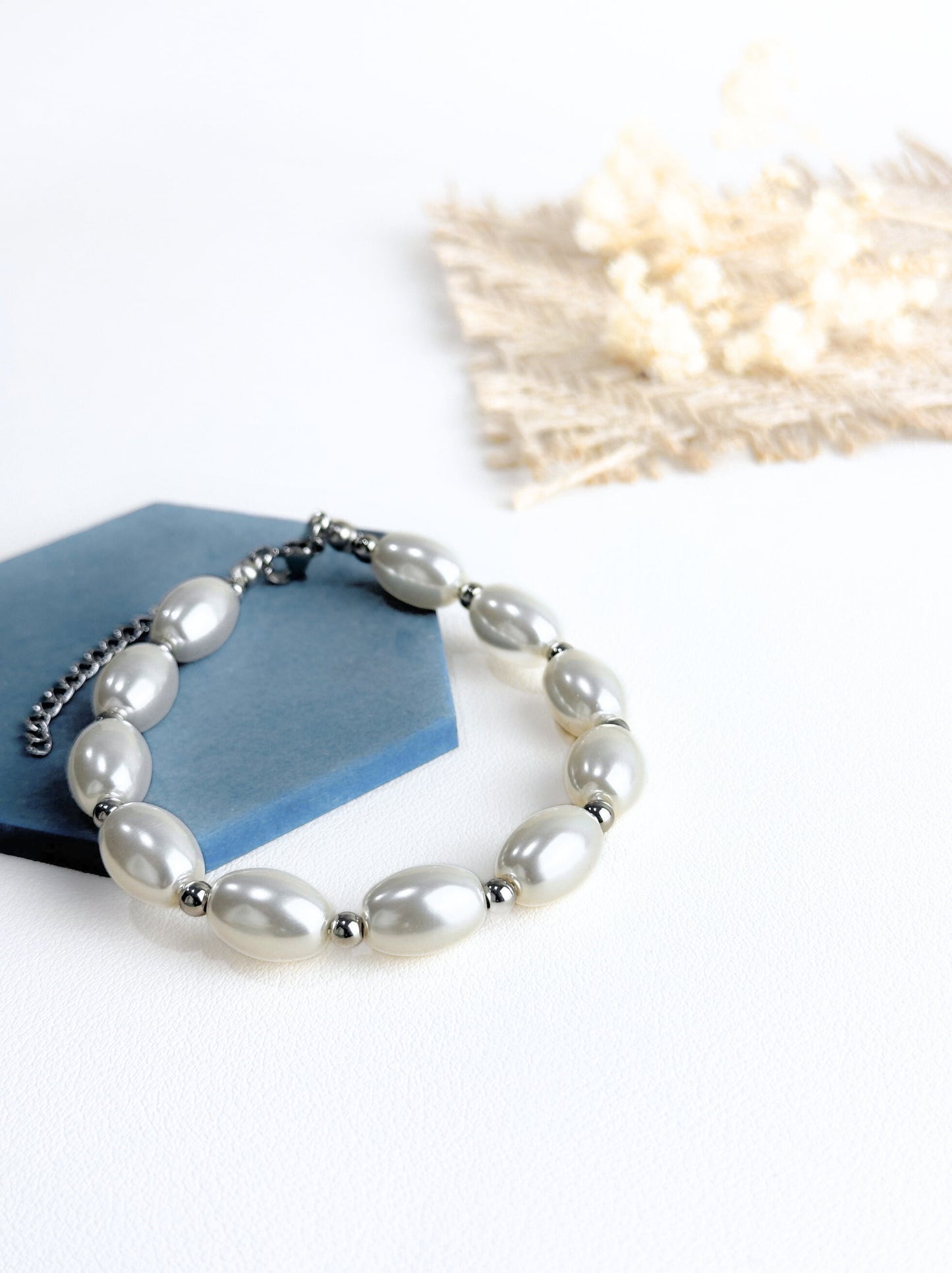 Pearl silver steel bracelet