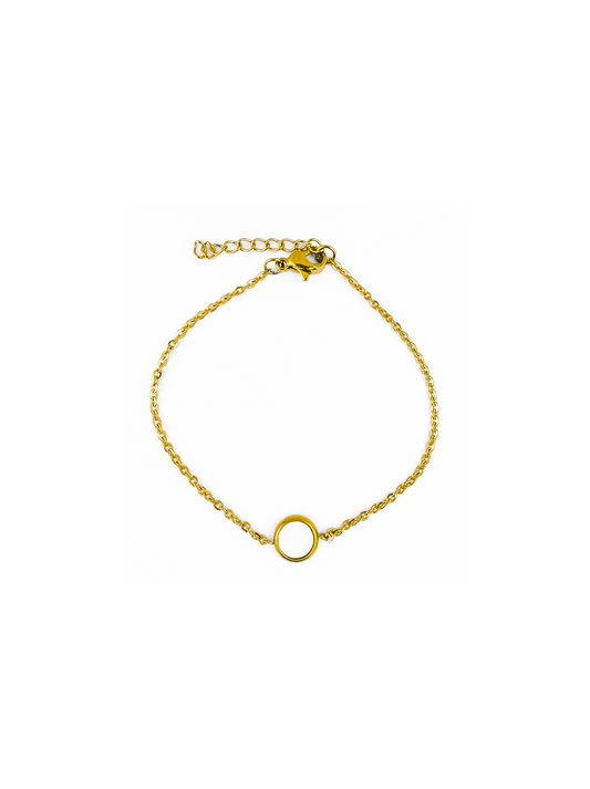 Pearl gold steel bracelet