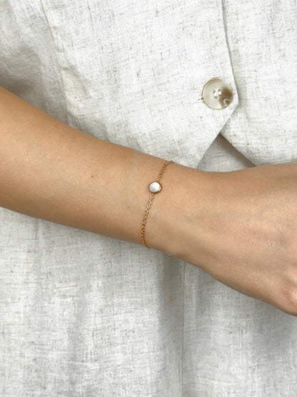 Pearl gold steel bracelet