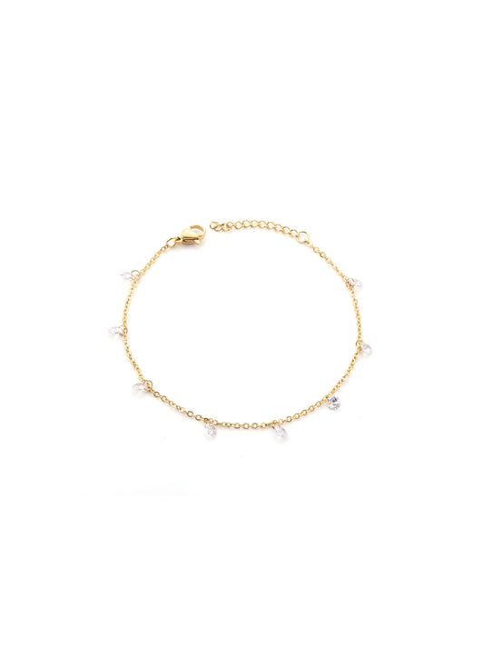 Crystal gold steel bracelet