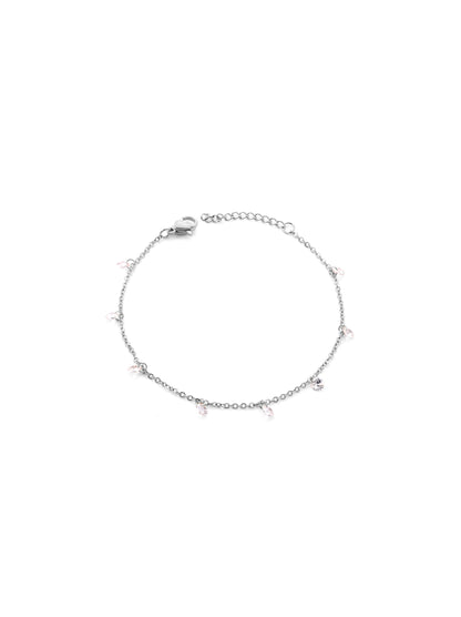 Crystal silver steel bracelet