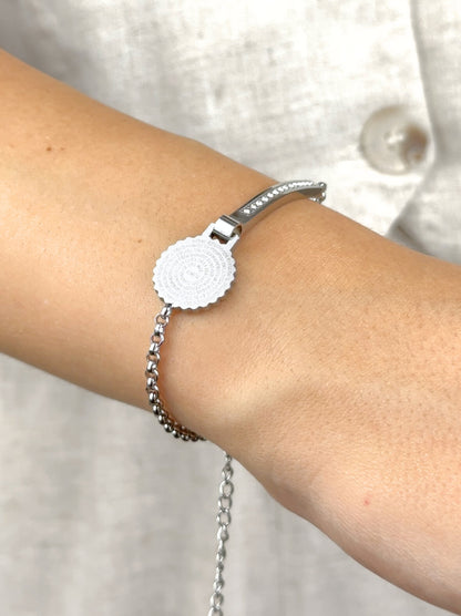 Medal silver steel bracelet