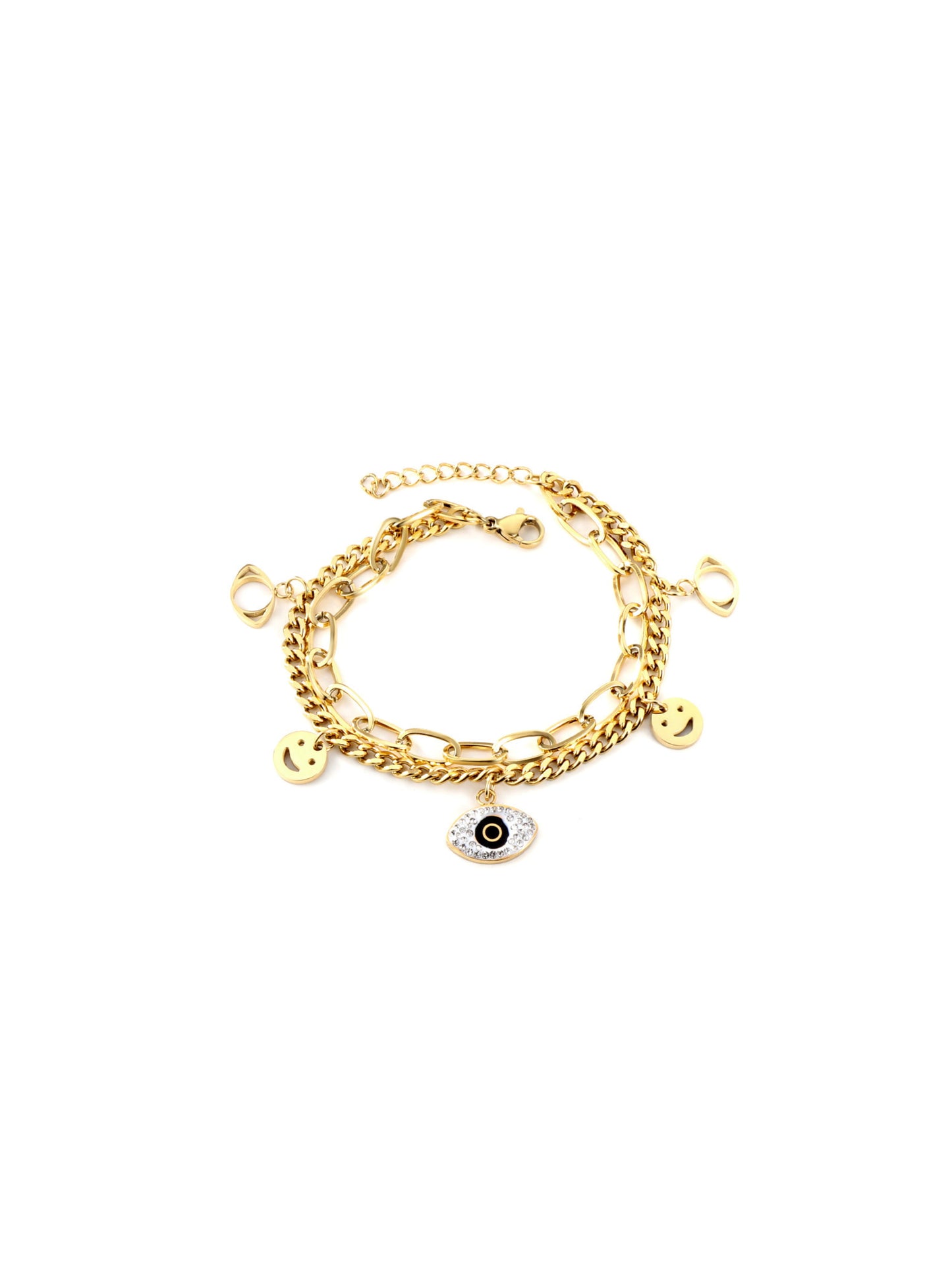 Eye gold steel bracelet