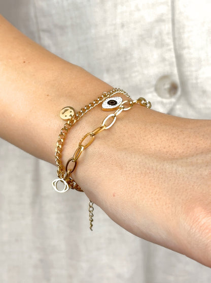 Eye gold steel bracelet