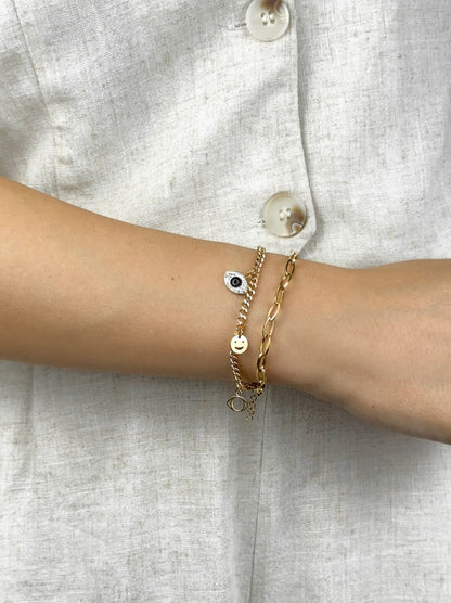 Eye gold steel bracelet