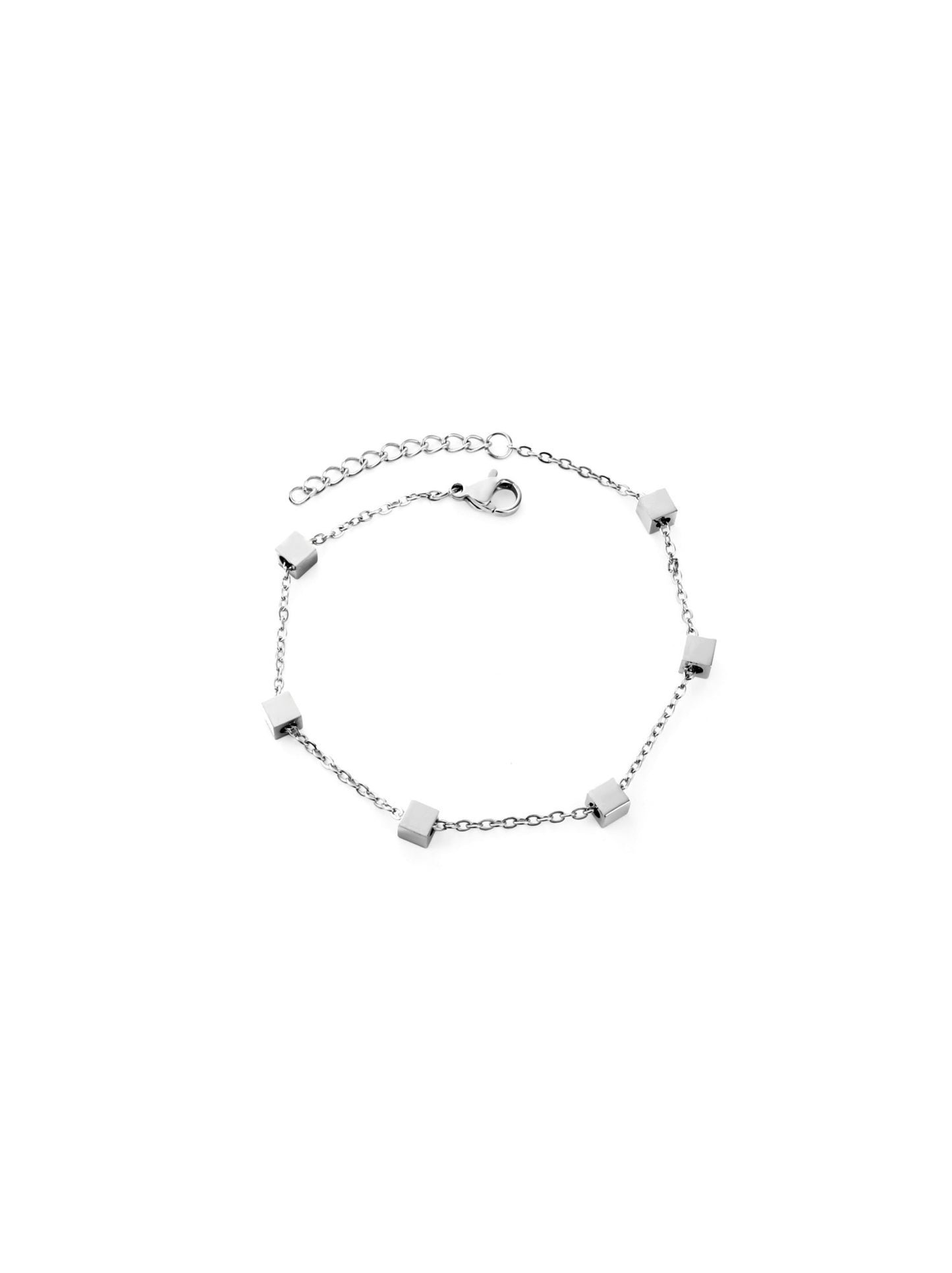 Silver steel bracelet