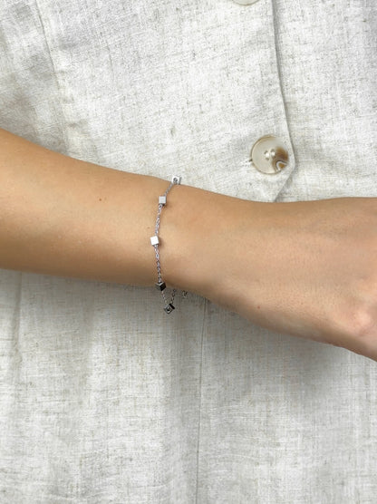 Silver steel bracelet