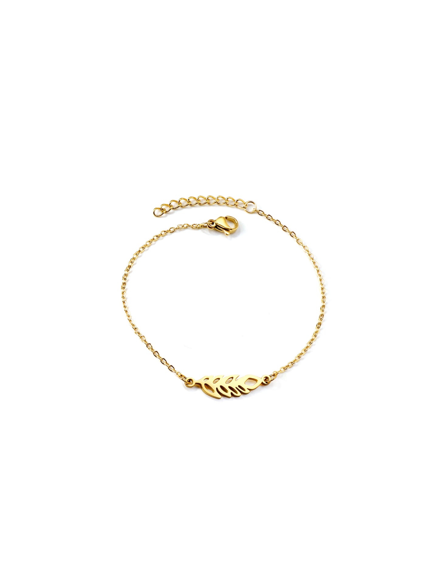 Gold leaf steel bracelet