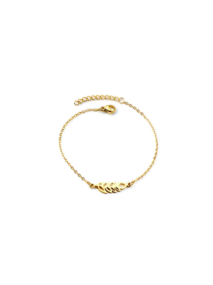 Gold leaf steel bracelet