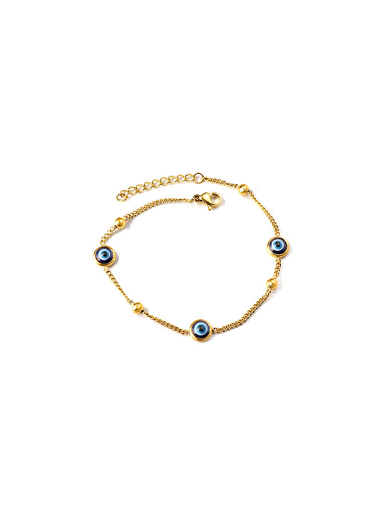 Eye gold steel bracelet