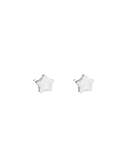 Star silver steel earrings