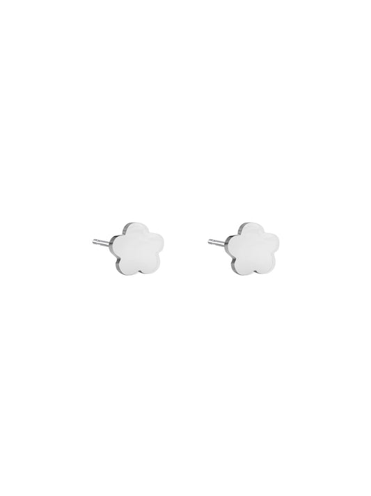 Flower silver steel earrings