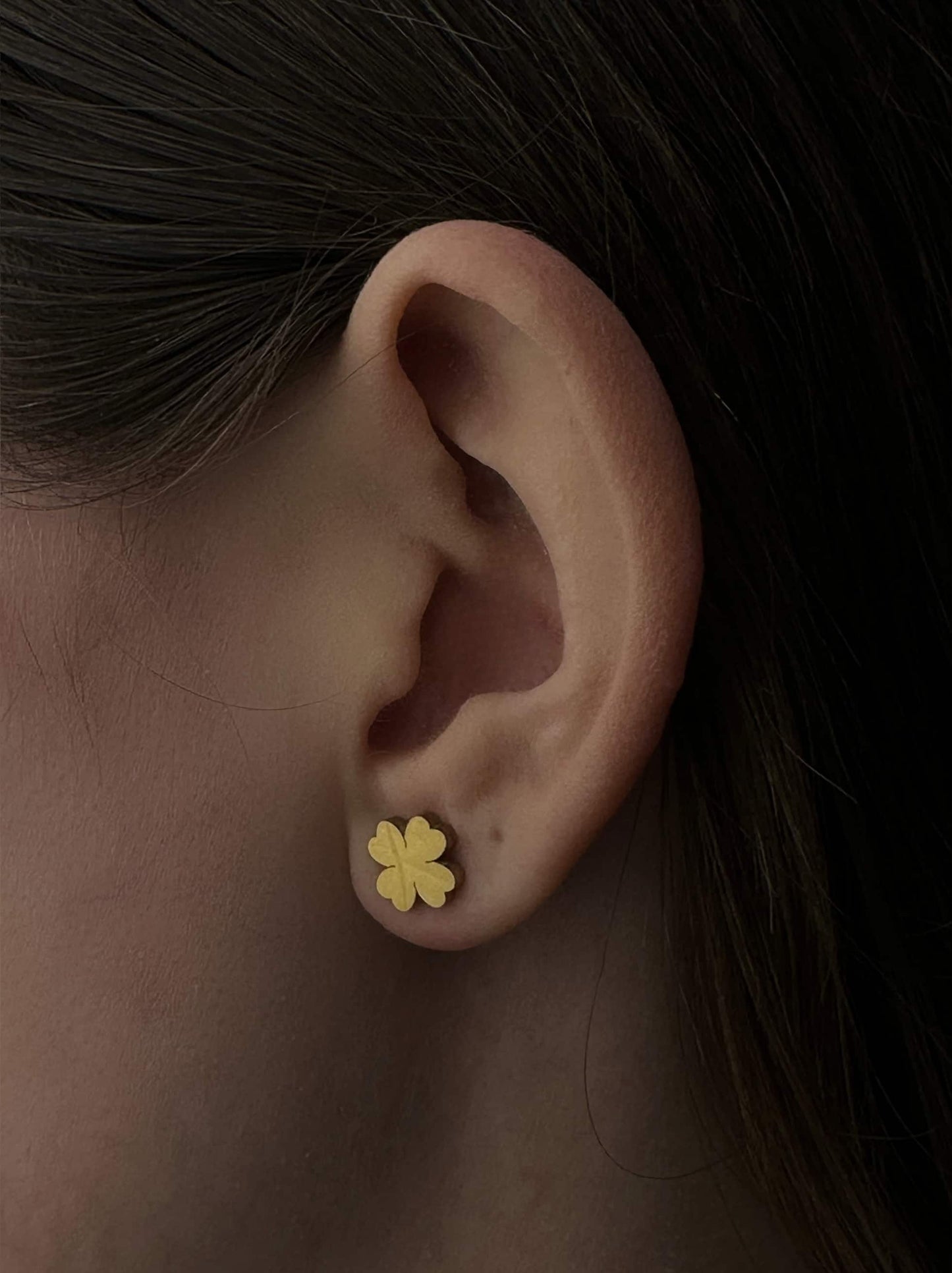 Flower gold steel earrings