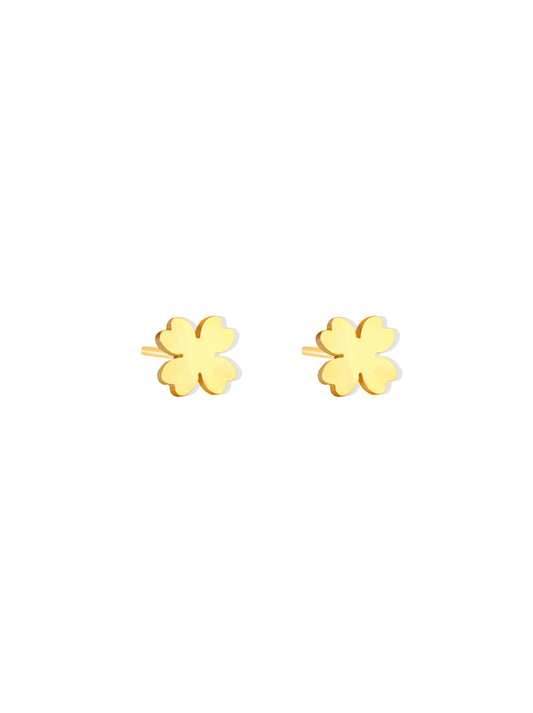 Flower gold steel earrings