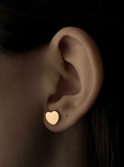 Heart gold steel earrings