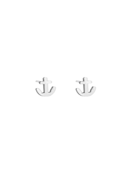 Anchor silver steel earrings