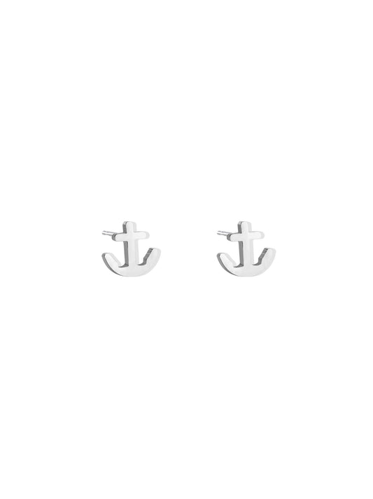 Anchor silver steel earrings