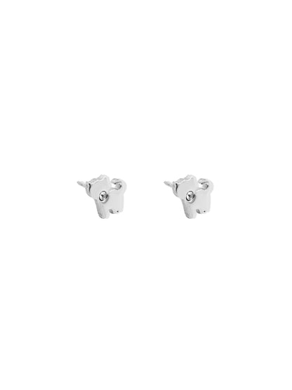 Cat silver steel earrings