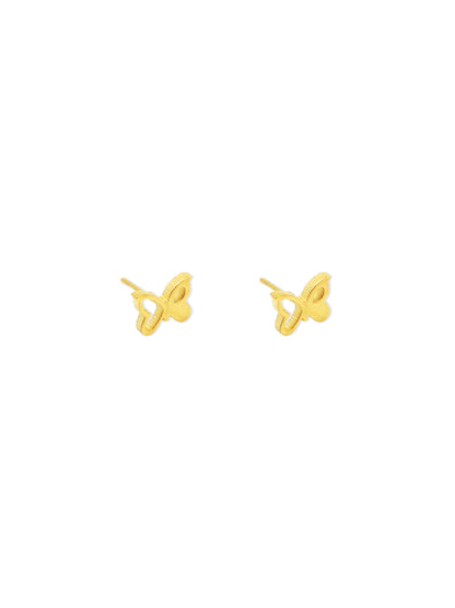 Butterfly gold steel earrings