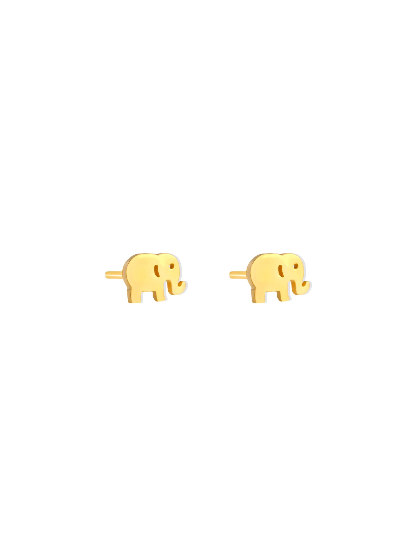 Elephant Gold Steel Earrings