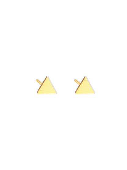 Triangle gold steel earrings