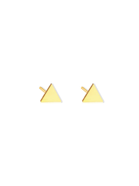 Boucles d'oreilles triangle acier doré