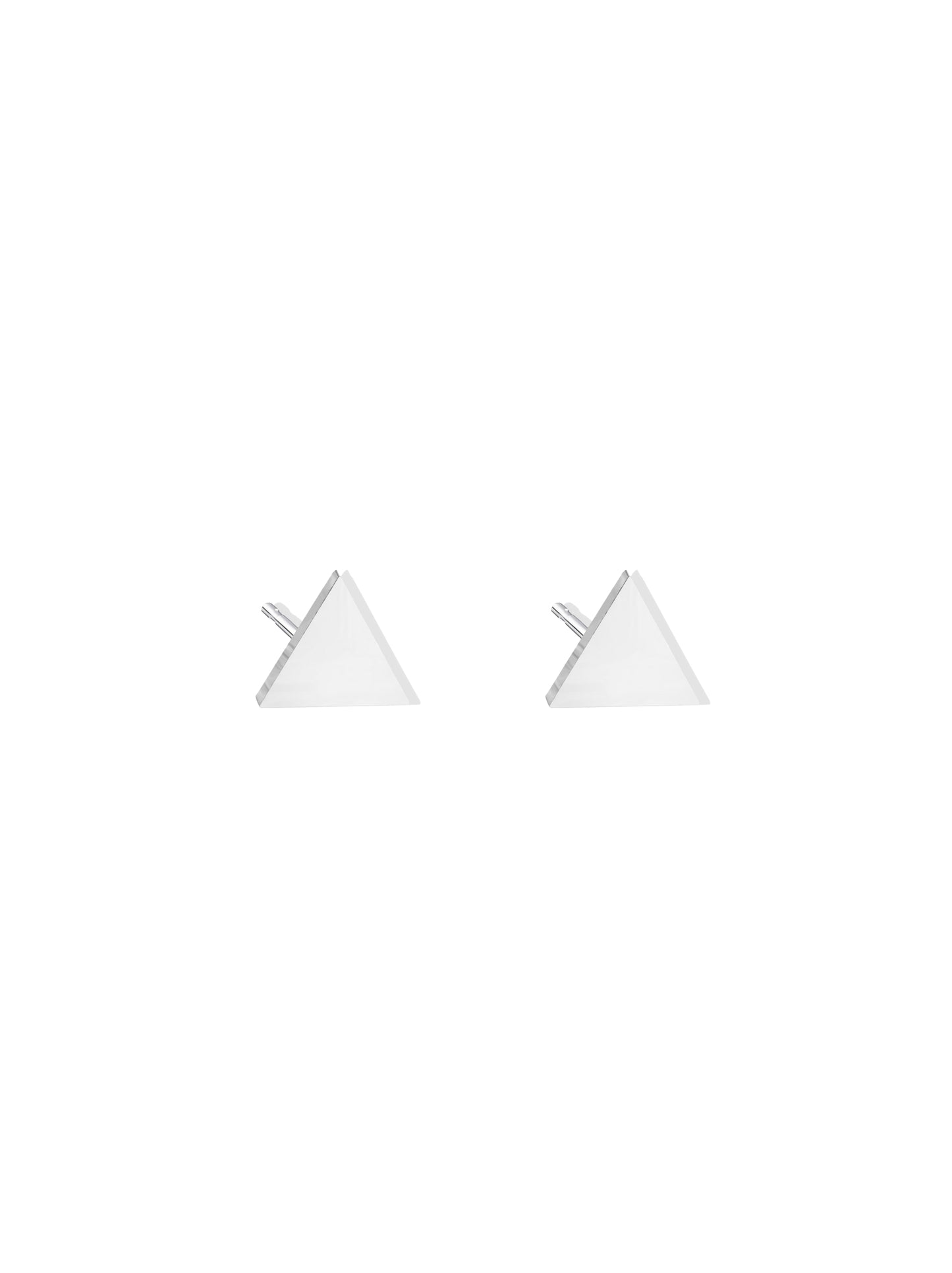 Triangle silver steel earrings