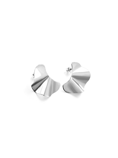 Irregular Silver Steel Earrings